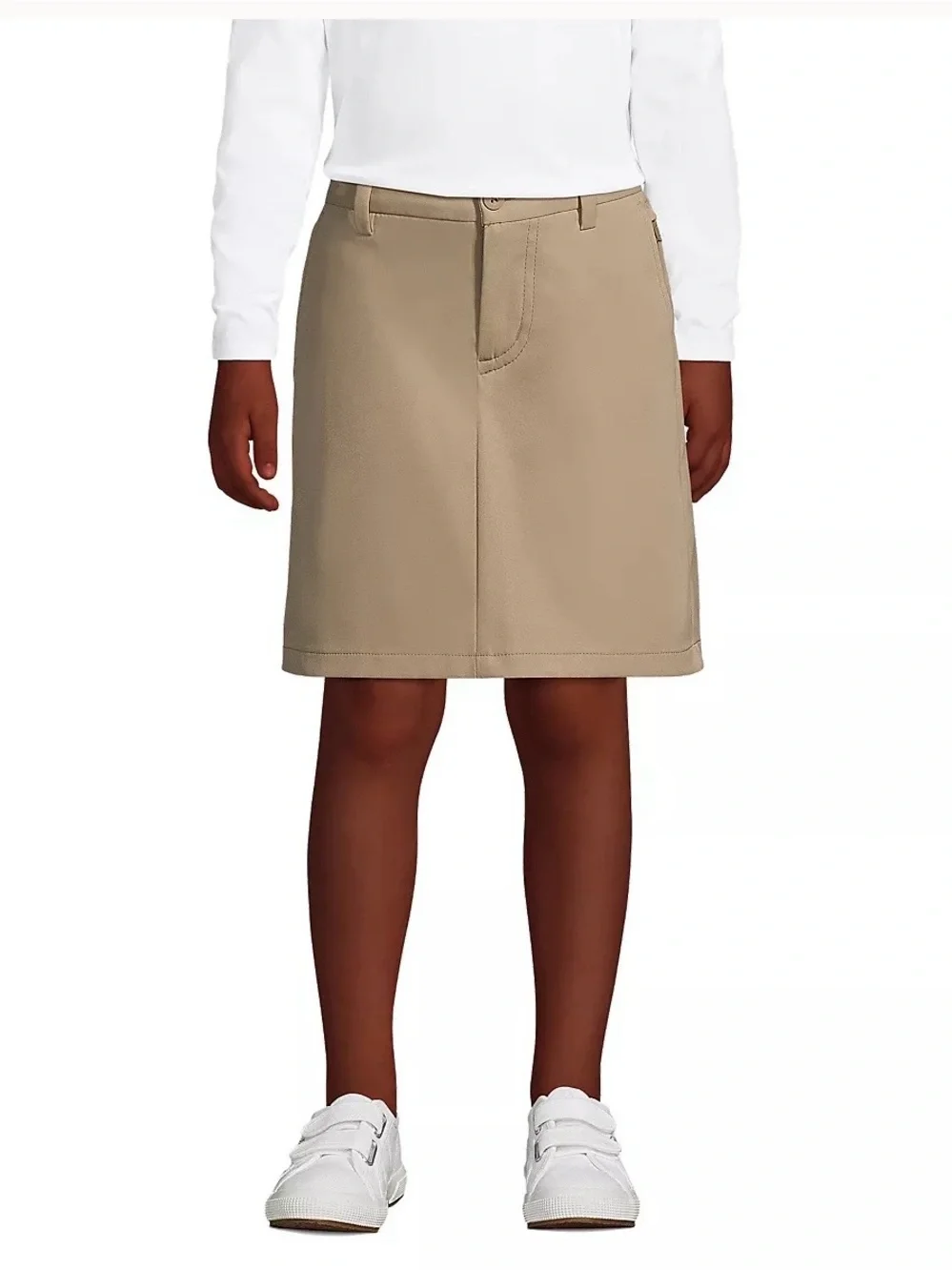 Lands' End Girls Active Performance Chino Skort Top of the Knee NIB